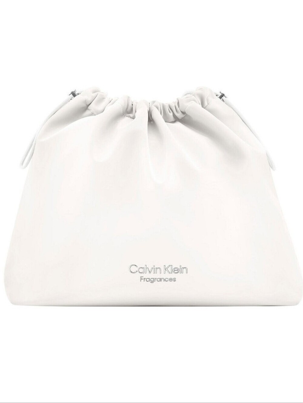 Calvin Klein White Drawstring Pouch Clutch